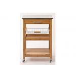 Wooden Kitchen Food Tray Trolley Cart with Wheels Prices Bamboo Home Furniture