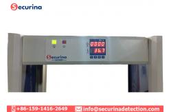 China Voice Prompts Security Walk Through Metal Detector Body Temperature Measuring Thermometer supplier