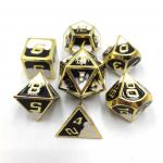 Hand Sanded Unique Handmade Durable metal 7 Piece Polyhedron Dice Set
