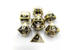 China Hand Sanded Unique Handmade Durable metal 7 Piece Polyhedron Dice Set supplier