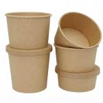 Soup Brown 16oz Kraft Paper Bowls Custom Recyclable Kraft Paper Salad Bowls for sale