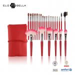 Synthetic Bristles Cosmetic Makeup Brush Set 24pcs Shiny Wooden Handle for sale