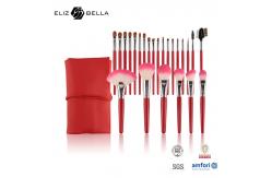 China Synthetic Bristles Cosmetic Makeup Brush Set 24pcs Shiny Wooden Handle supplier