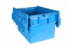 China Virgin Plastic Attached Lid Containers Nestable Stackable Moving Tote Box supplier