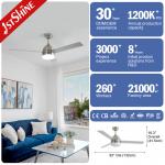 Adjustable Light Quiet Motor LED Ceiling Fan With 3 MDF Blade