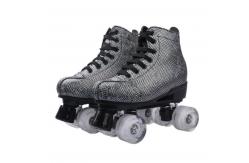 China OEM Snakeskin Pattern Leather Best Led Roller Skates For Adults supplier