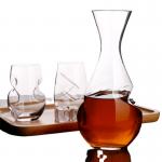 High Purity Borosilicate Glass Decanter , Mouth Blown Single Glass Decanter for sale