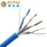 4pairs 500Mhz FFTP Cat6a Bare Copper 1000ft Shield Lan Ethernet Cable 10G Speed Sftp Cat6a Cable for sale