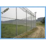 Plain Weave Metal Chain Link Fence Screen PVC Coated 8 Gauge Galvanised Chain Link Fencing for sale
