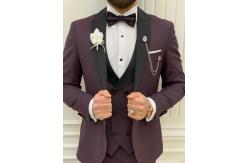 China Wedding Red Mens Tuxedo 65% Polyester 32% Viscose 3% Lycra supplier