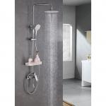 Dual Handle Bath Shower Mixer Set , Chrome Wall Mounted Shower Faucet Kits for sale
