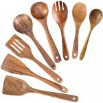 Nonstick Cooking Bamboo Kitchen Utensils Wooden Spoons Set for sale