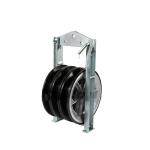 Transmission Conductor Triple Aluminum Sheaves Neoprene Lined Stringing Pulley Block for sale