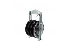 China Transmission Conductor Triple Aluminum Sheaves Neoprene Lined Stringing Pulley Block supplier