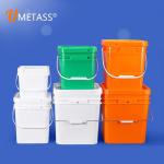 PP Square Shape 5 Gallon Paint Pail Transparent Food Grade Plastic Bucket With Lid Handle for sale