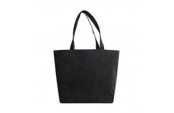 China 5OZ Long Handle Black Reusable Cotton Canvas Tote Bag With Rope Handles supplier