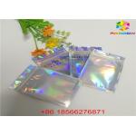 Matte Finished Hologram Foil Zip Lock Bags Face Mask Cosmetic Sample Flat Pouch for sale