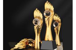 China Custom Made Resin Trophy Cup / Award Cups Trophies With Crystal Ball supplier