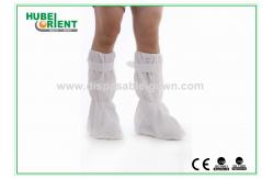 China Skid Resistant CPE Disposable Boot Cover 80g/m2 With PVC Sole supplier