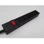 American 10 Outlets Slim Plug Power Strip With Side Socket , Power Distribution Unit