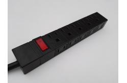 China American 10 Outlets Slim Plug Power Strip With Side Socket , Power Distribution Unit supplier
