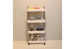 China Movable Small Slim Rolling Storage Cart With Lockable Wheels Thickened Plastic supplier