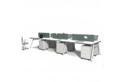 China Open Office Desk Metal Legs 6 Person Workstation With Desktop Partition supplier