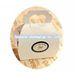 Foldable Paper Box Packaging Transparent Window Handle For Cake