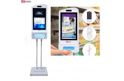 China JCVISION Facial Recognition Temperature Scanner Hand Sanitizer Advertising Kiosk supplier