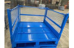 China Warehouse Storage Wire Mesh Pallet Cage With Electrostatic Spraying Galvanized Surface Treatment supplier