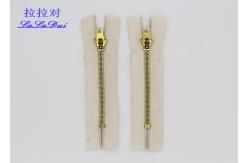 China Pants White Heavy Duty Brass Zippers , Customized 6 Inch Separating Zipper supplier