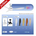 Plastic High RPM Dimmable LED Ceiling Fan Light With Remote Control