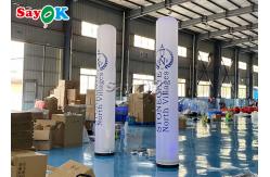 China 3m White Led Lighting Inflatable Pillar With Printing Outdoor Advertising supplier