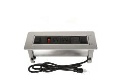 China Multi - Functional Clamshell Flip Up Sockets / Office Desk Mounted Electrical Outlet supplier