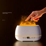 2023 New Design Ultrasonic Flame Diffuser 200ml RGB Light Flame Humidifier With Remote Controller Aroma Diffuser For Household for sale