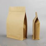 Coffee Snack Nuts Kraft Paper Zip Lock Packaging Bags Resealable Foil Inside Oilproof for sale