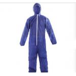 Blue PP Disposable Protective Coveralls , Type 5 / 6 Disposable Work Suits for sale