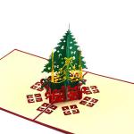 Laser Cut 3D Christmas Tree Card Stereoscopic Paper Material CMYK Color ODM OEM for sale