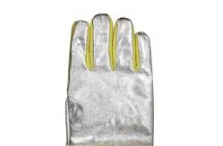China EN407 4 Layers Palm Heat Resistant Work Gloves Aluminized Back And Cuff supplier