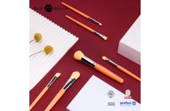 China Customizable Portable Makeup Brush Set With Synthetic Hair Shiny Silver Aluminium Ferrule supplier