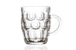 China Large Plastic Custom Drinking Cups Dimple Stein Beer Mugs with Handle 20oz supplier