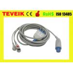 Datex One Piece 3 Leads ECG Cable With TPU Material For Cardiocap