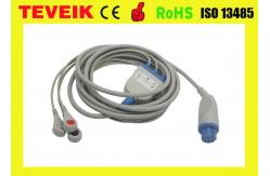China Datex One Piece 3 Leads ECG Cable With TPU Material For Cardiocap supplier