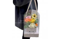 China Valentine's Day hand-held flower box, transparent pvc folding diy bouquet supplier