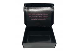 China Glossy Black Cardboard Corrugated Boxes , Foldable Kraft Paper Carton Box supplier