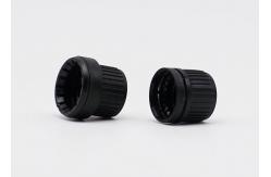China CRC Essential Oil Plastic Screw Caps Plastic Black With Insert 18mm Tamper Evident supplier