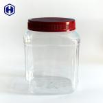 Clear Square Wide Mouth Plastic Jars  Mixed Dried Cashew Nuts Packaging for sale