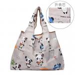 Convenient Panda Foldable Oxford Tote Bag Custom Promotional Bags for sale
