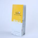 Resealable 250g 8oz Flat Bottom Bag Packaging Plastic 120g Coffee Bean Pouch With Valve for sale