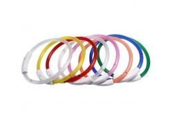 China Nylon USB Rechargeable LED Dog Collar With Adjustable Reflective Safety Glowing supplier